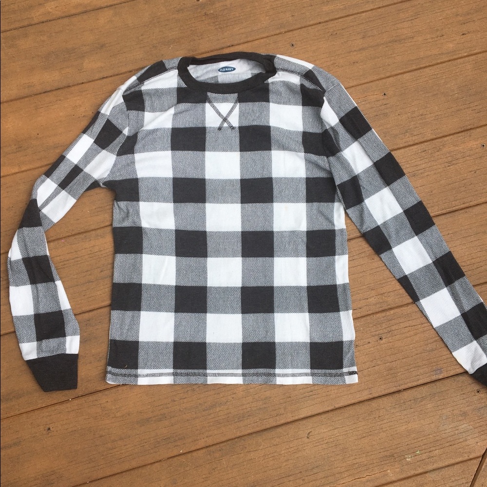 Old Navy•black and white checkered shirt